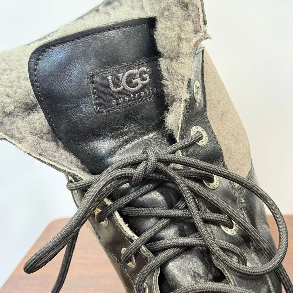 UGG Women’s F8012G leather sheepskin weatherproof boot size 8 - Image 7