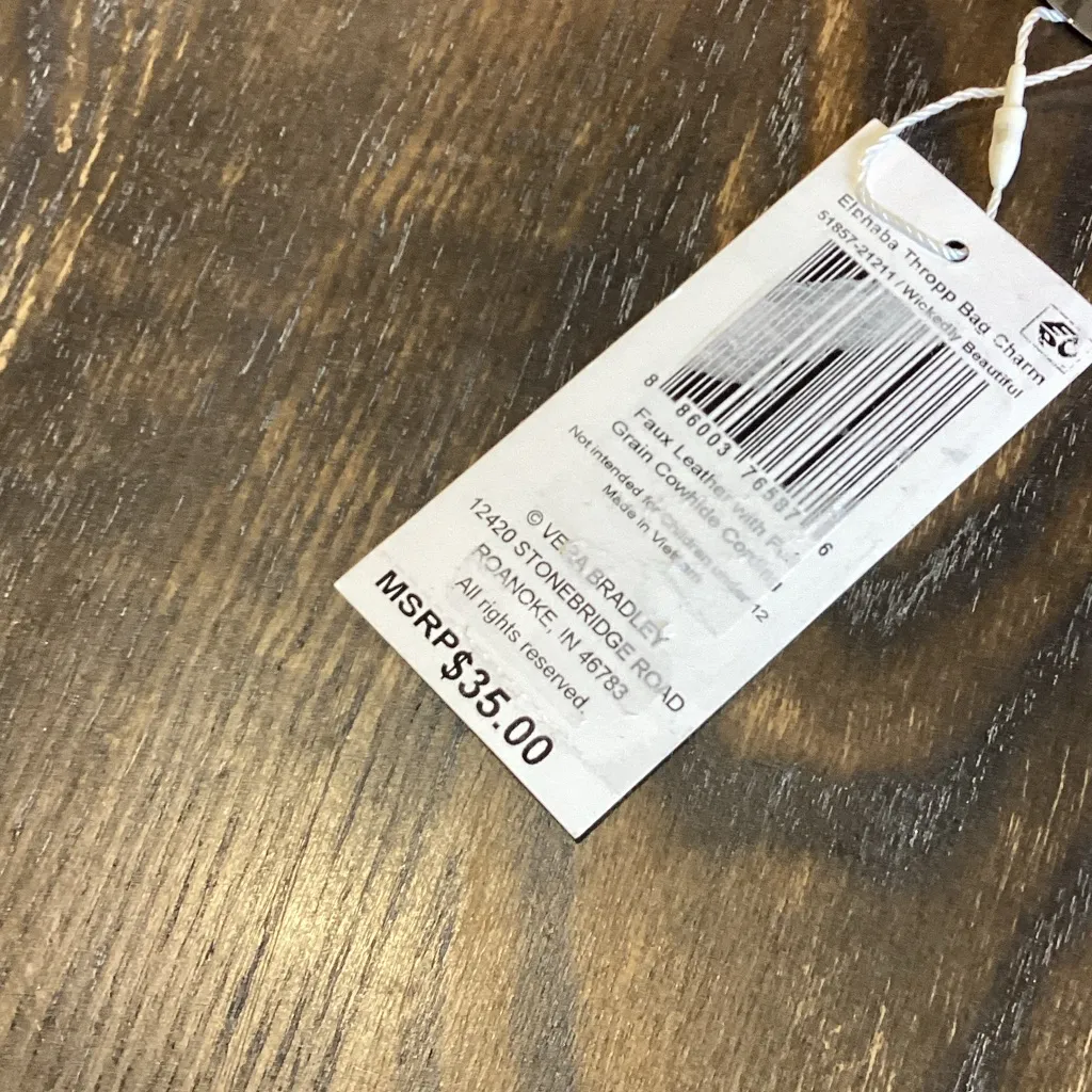 Vera Bradley Black and Green Wicked Witch Hat Bag Charm - Image 6