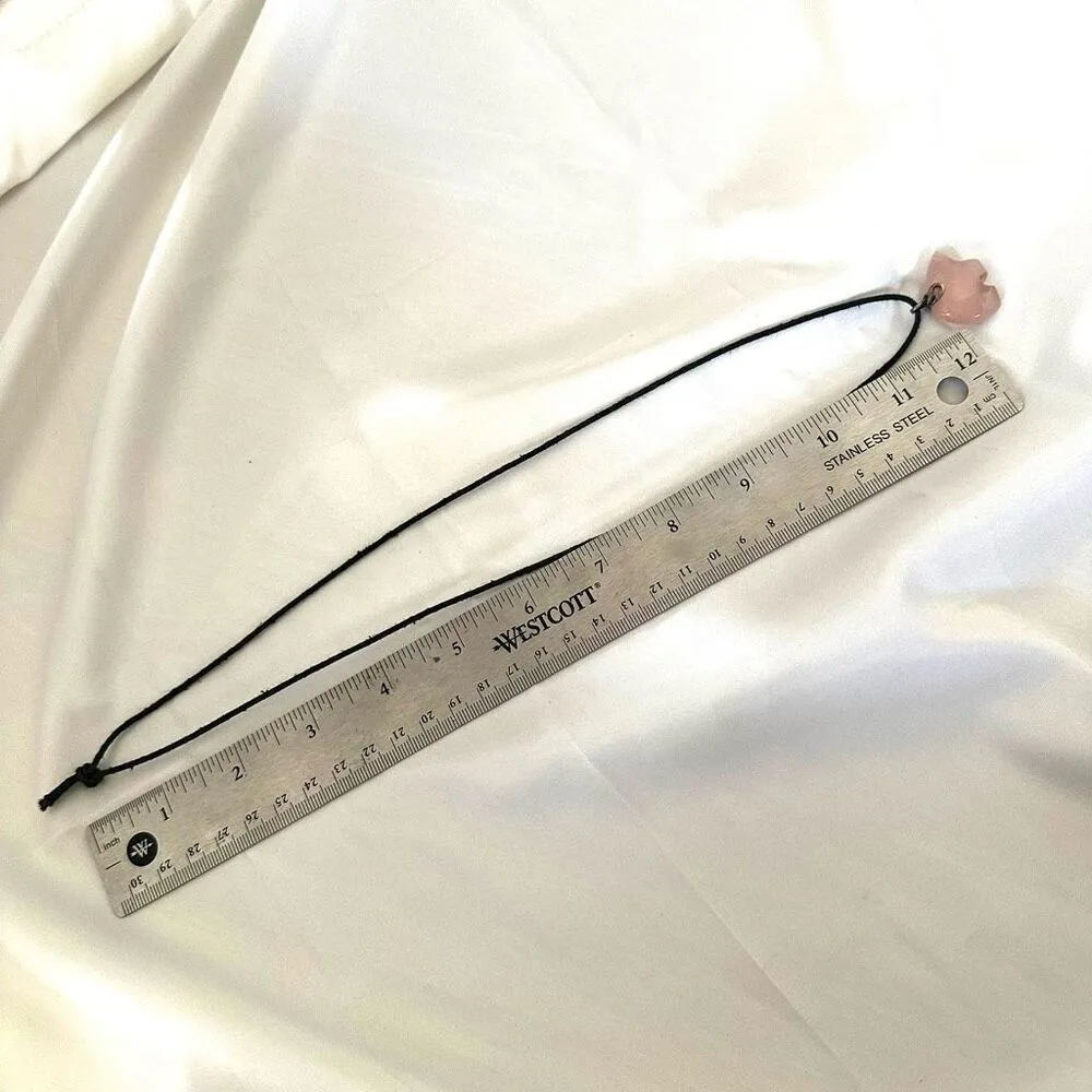 Rose Quartz bear pendant necklace Pink - Image 6