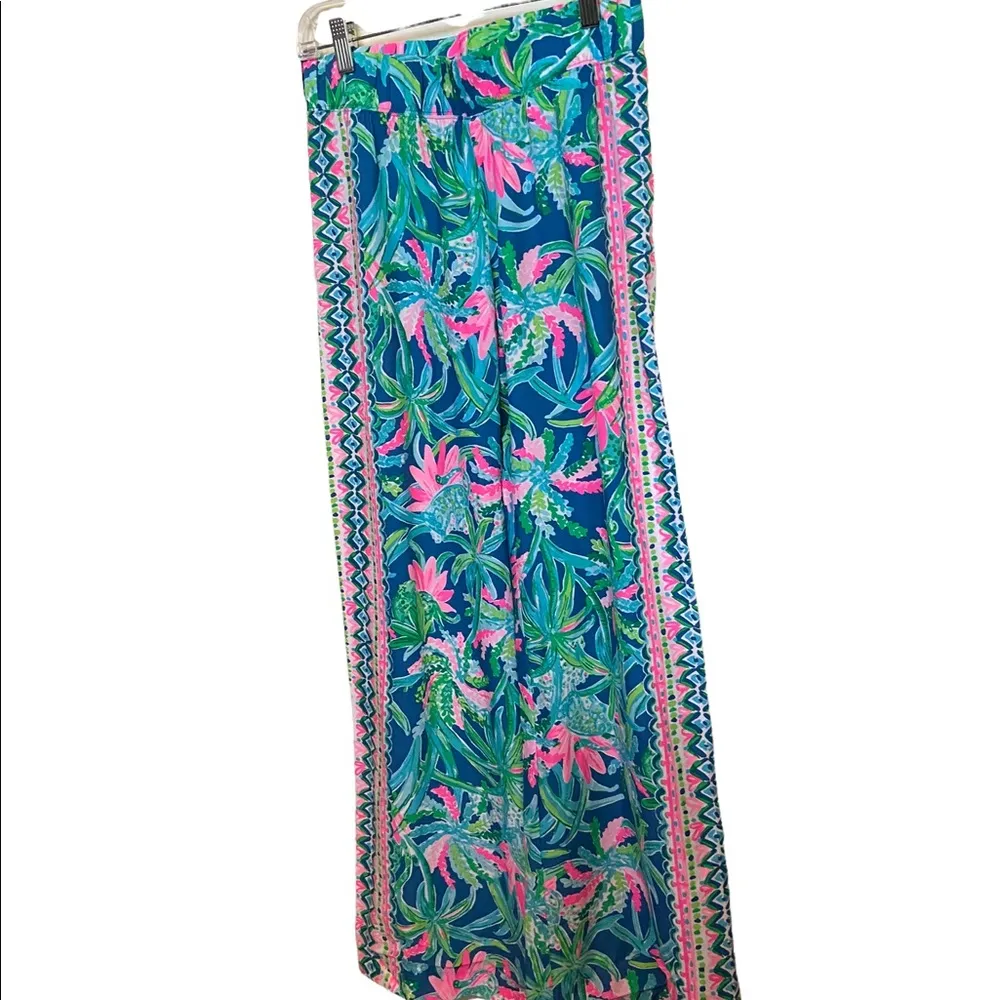 Lilly Pulitzer Bal Harbour Mid Rise Pala Pants Macaw Blue Sweet Escape Size XS. - Image 3