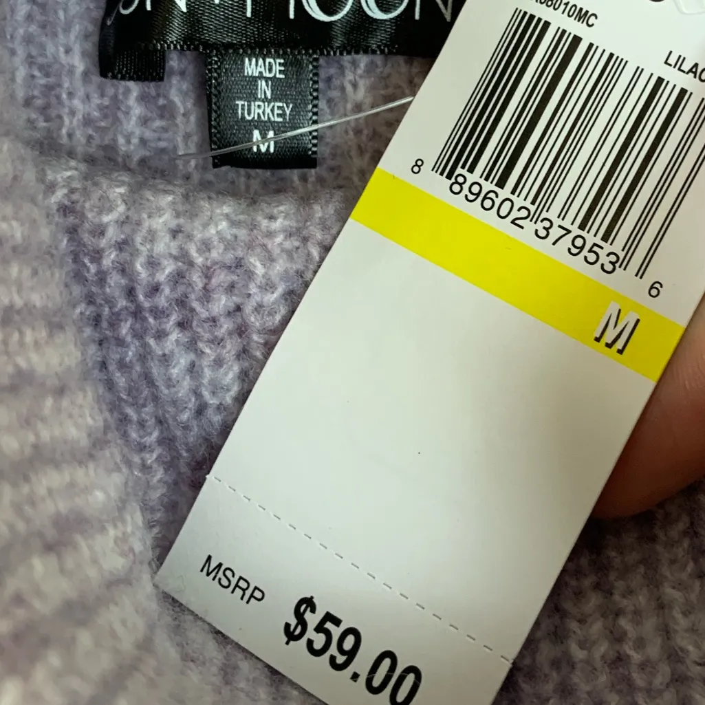 Sun + Moon Boxy Turtleneck Lilac Sweater Purple Size M - Image 4