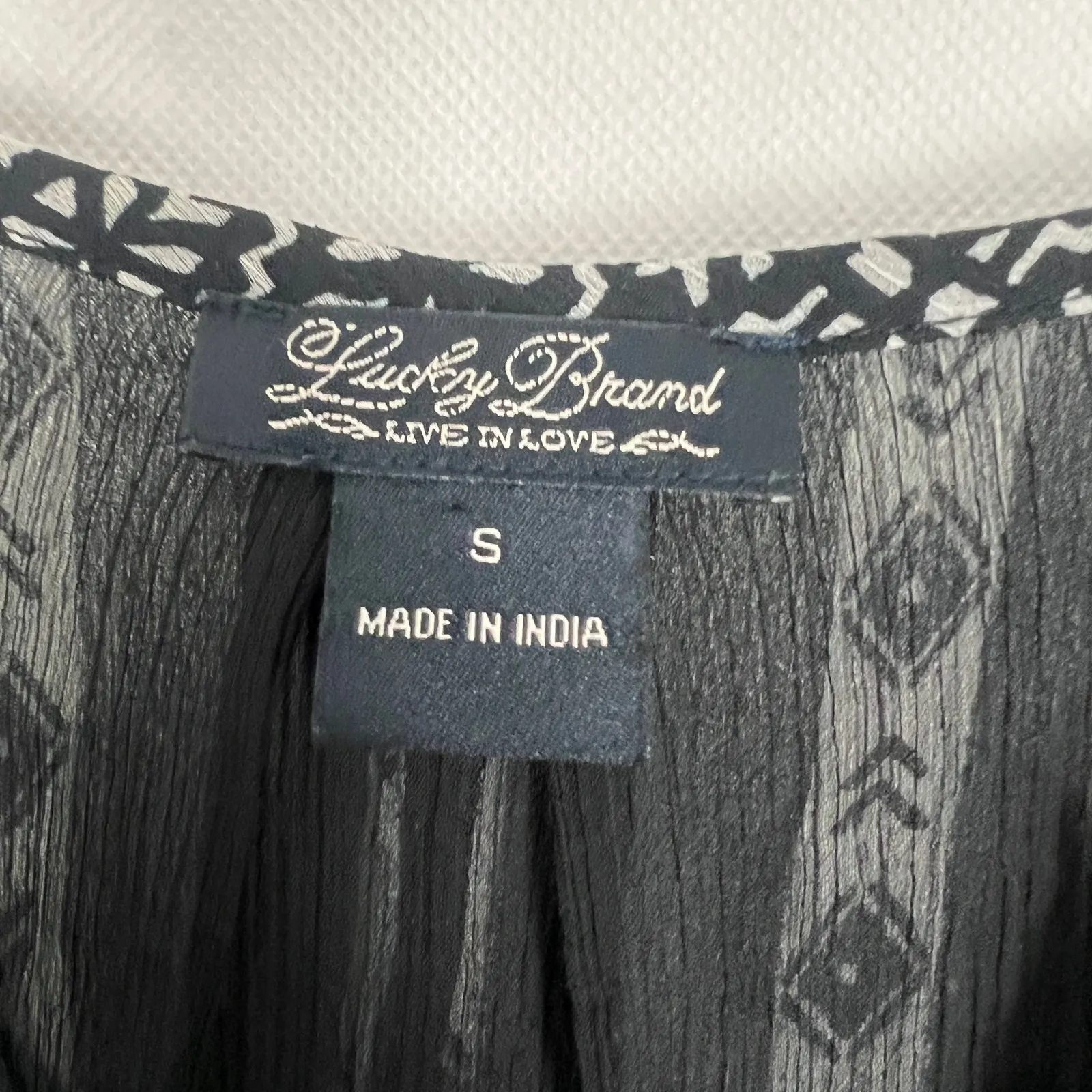 Lucky Brand Sheer Boho Long Sleeve Top Size Small - Image 2