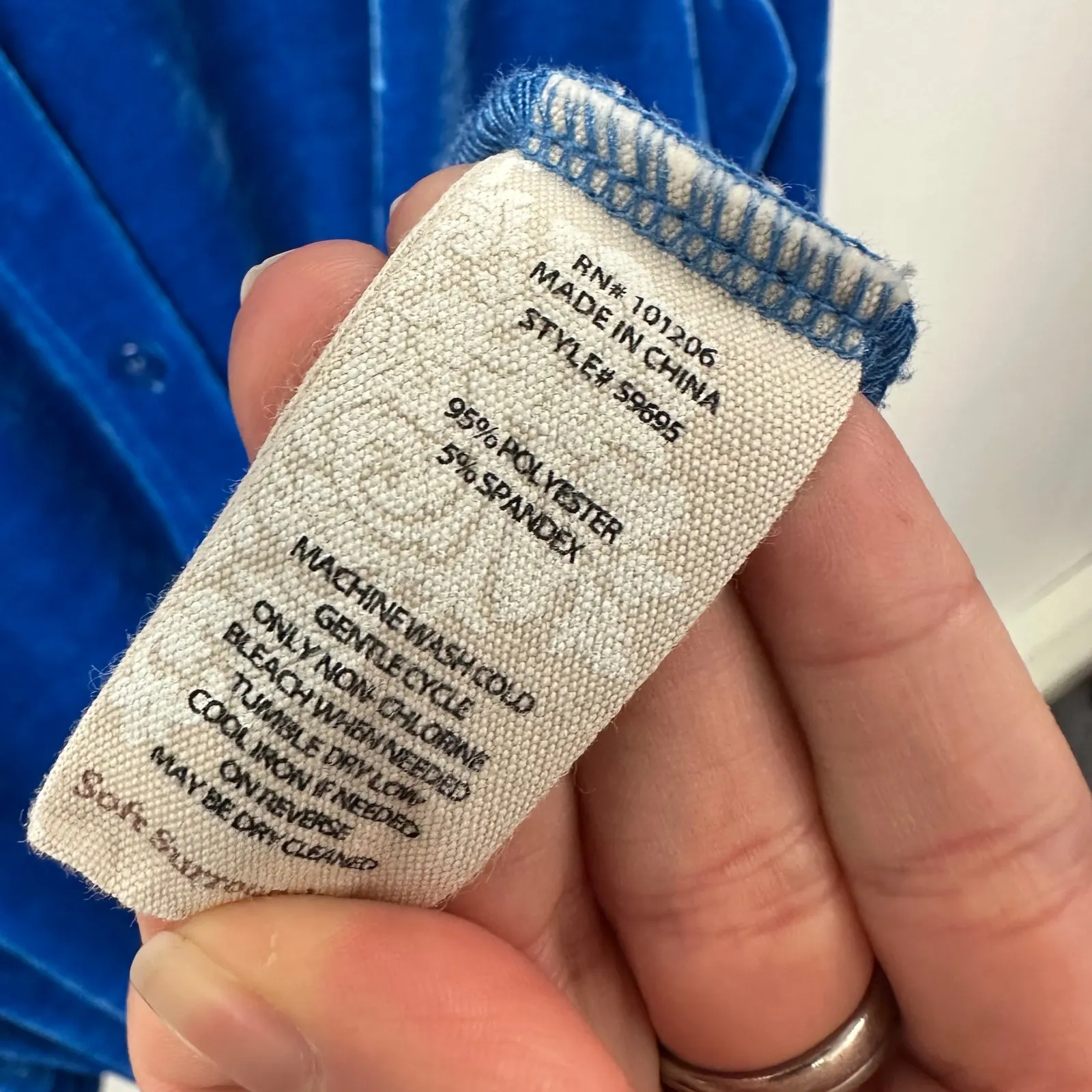 Soft Surroundings Velvet Boyfriend Tunic Button Up Shirt Blue 3x - Image 7