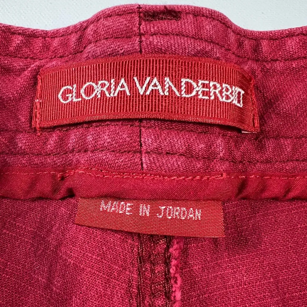 Gloria Vanderbilt Vintage High Rise Red Cotton Cargo Crop Pants Jeans Size 14 - Image 7