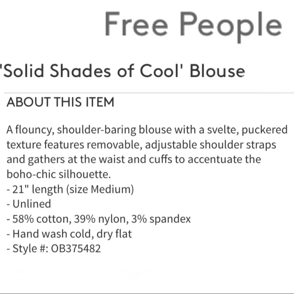 Free People Solid Shades of Cool Off Blouse S - Image 13
