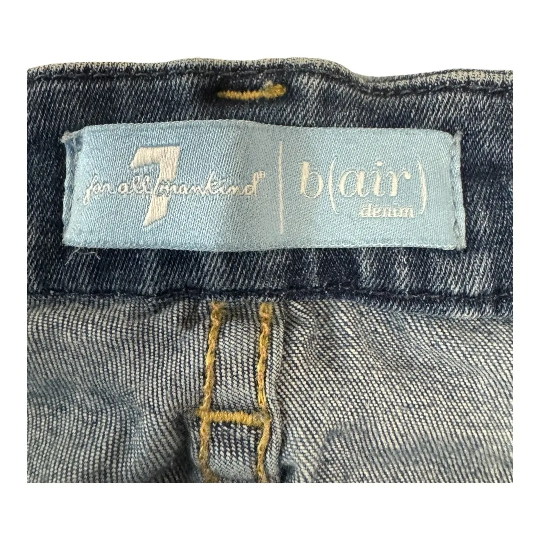 7 For All Mankind Kimmie Crop Jeans b(air) Denim Women's Size 30 Blue Wash - Image 3