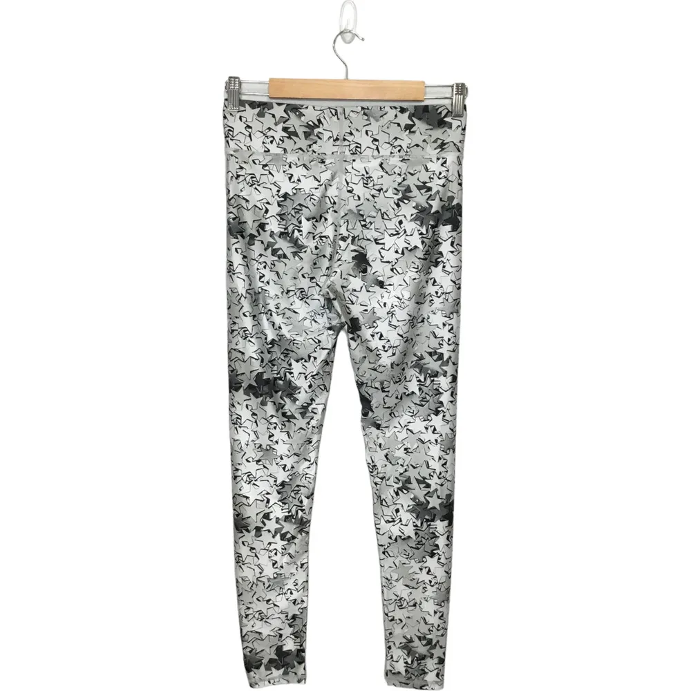 New Terez Leggings Womens M Silver Star Confetti High Waisted Full Length Gray - Image 3