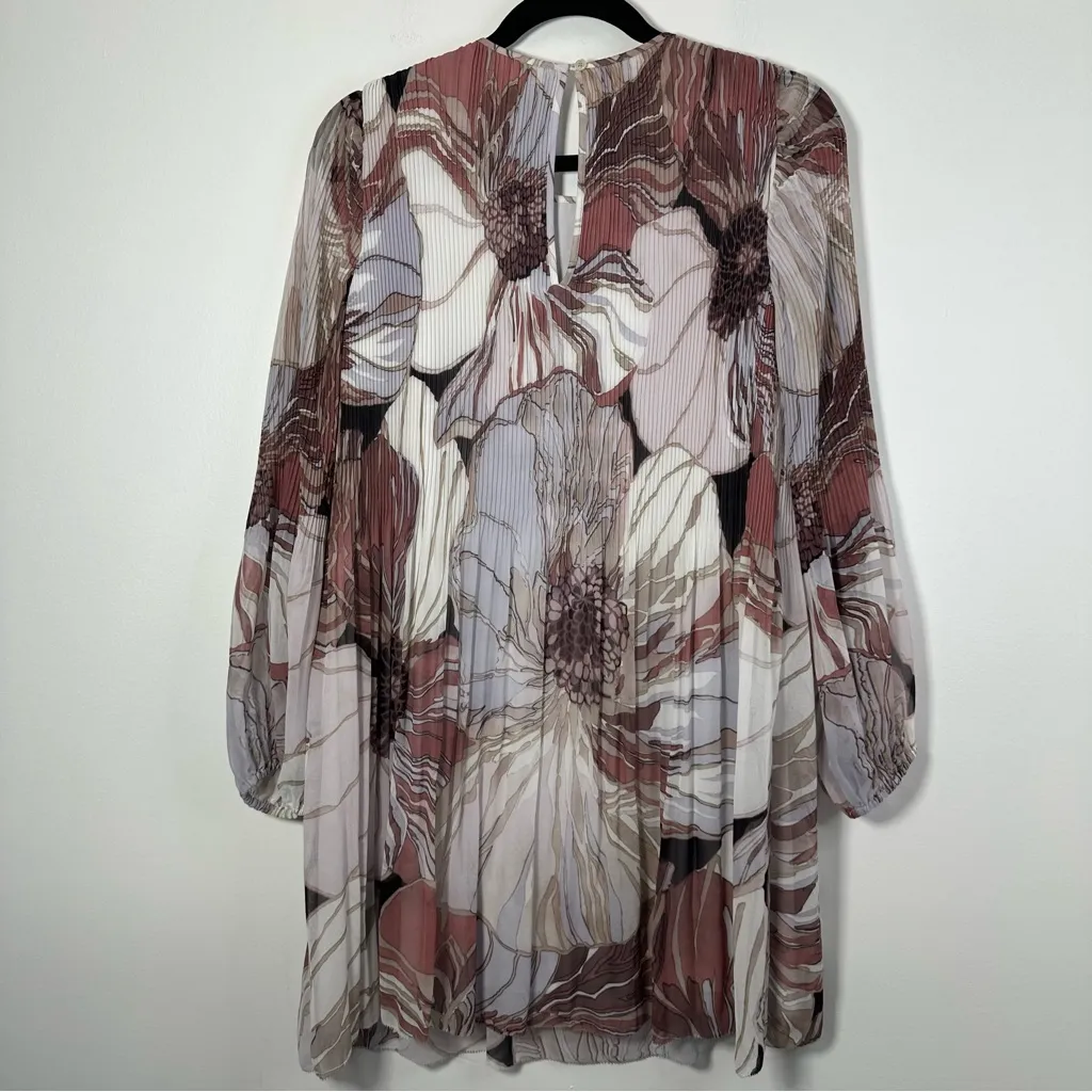 Aritzia Wilfred Daydreamer Mini Pleated Patterned Dress Size S - Image 3