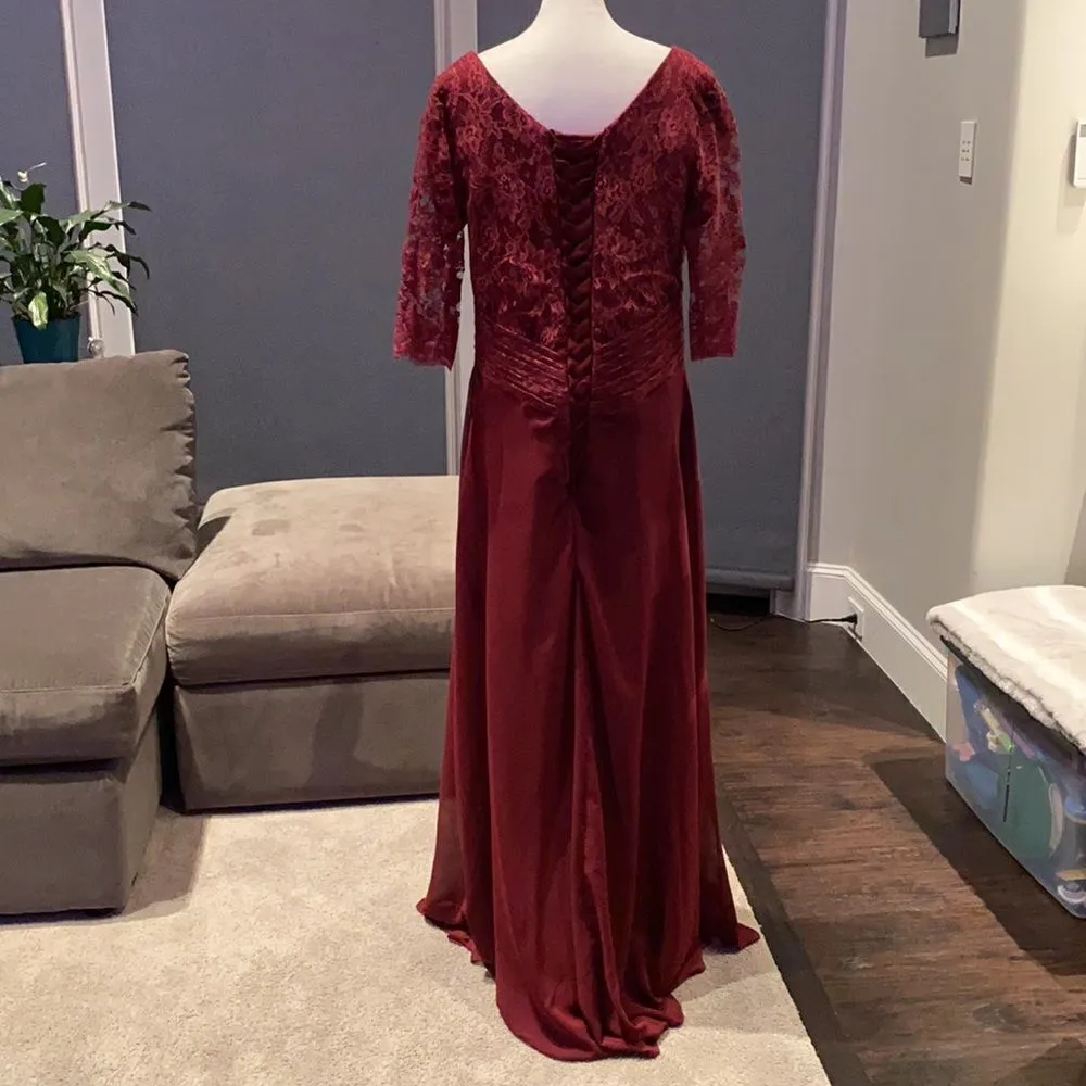 Women’s Long Chiffon Half Sleeve Mother of the Bride Prom Party Dress 14 - Image 5