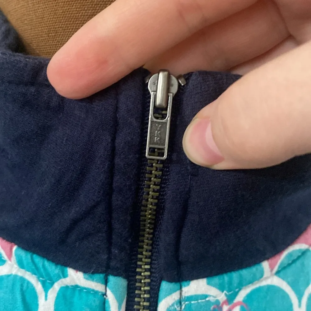 Simply Southern navy Quarter zip sweatshirt with contrast wave print shoulder L - Image 8