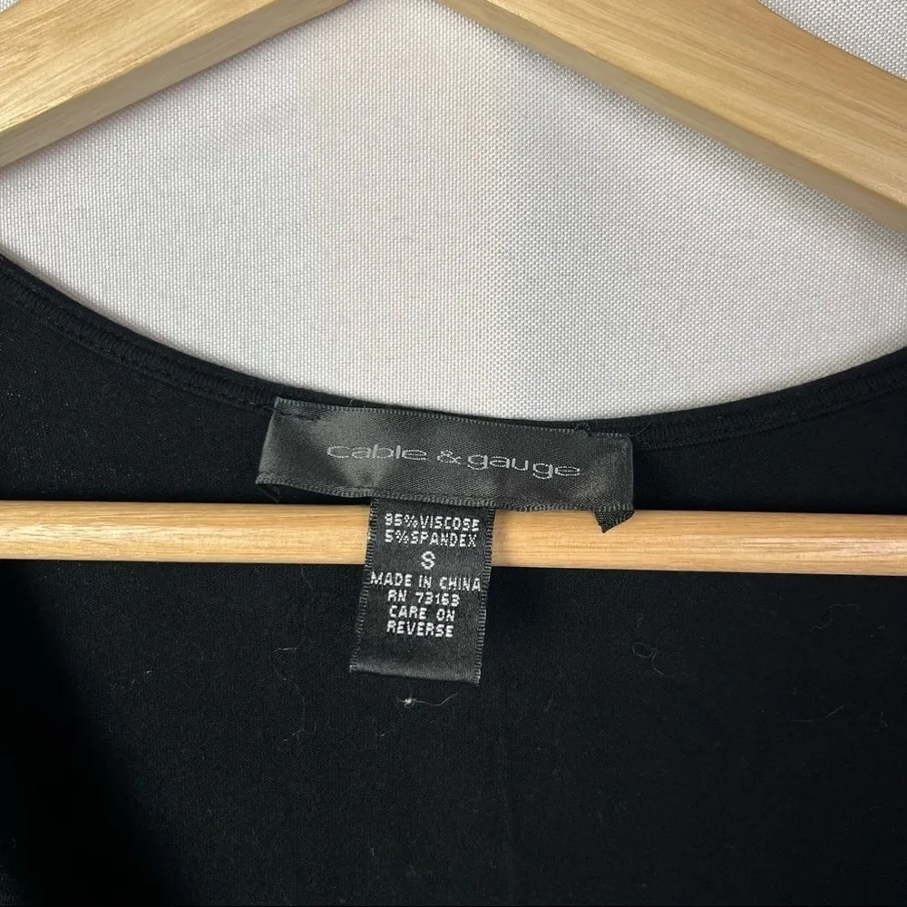 Cable & Gauge Black One Shoulder Short Sleeve Top S - Image 5