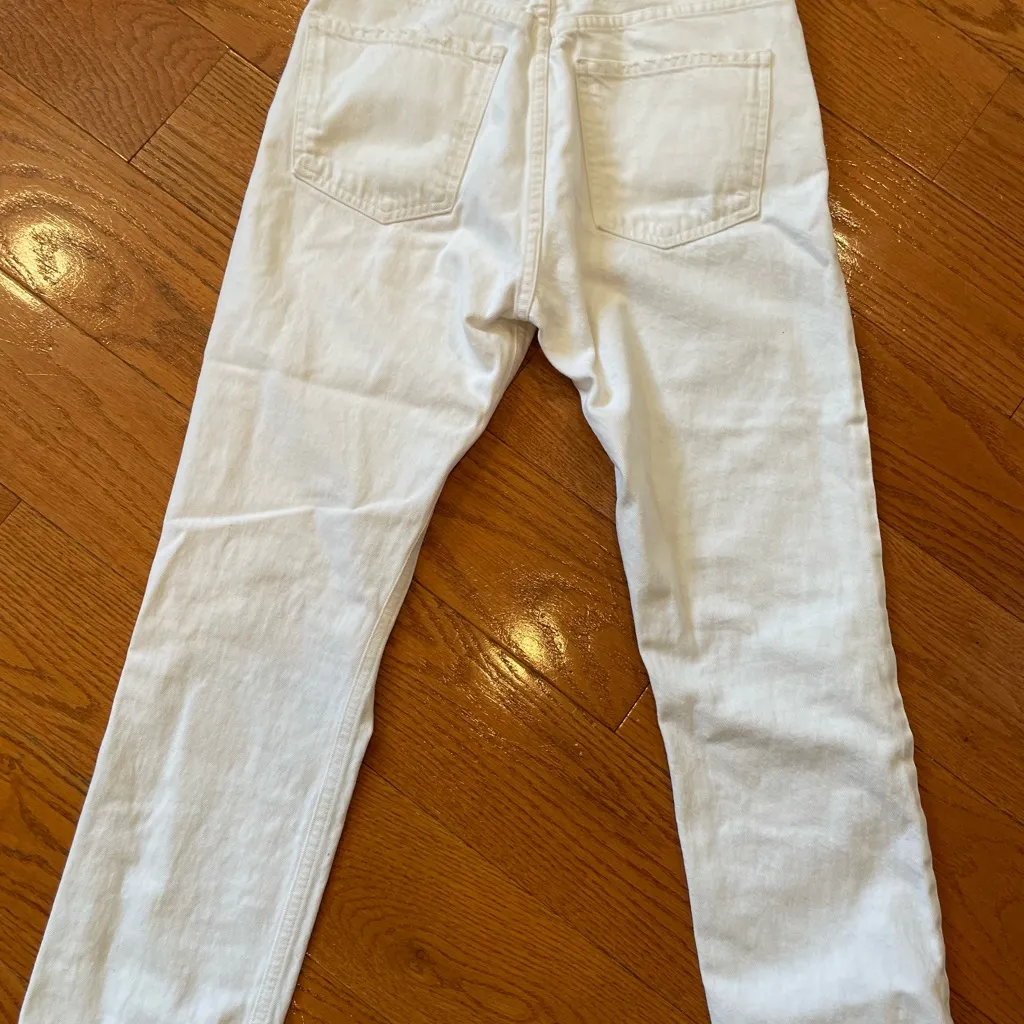 Citizens of Humanity Charlotte Crop High Rise Straight Jeans – White, Size 27 - Image 8