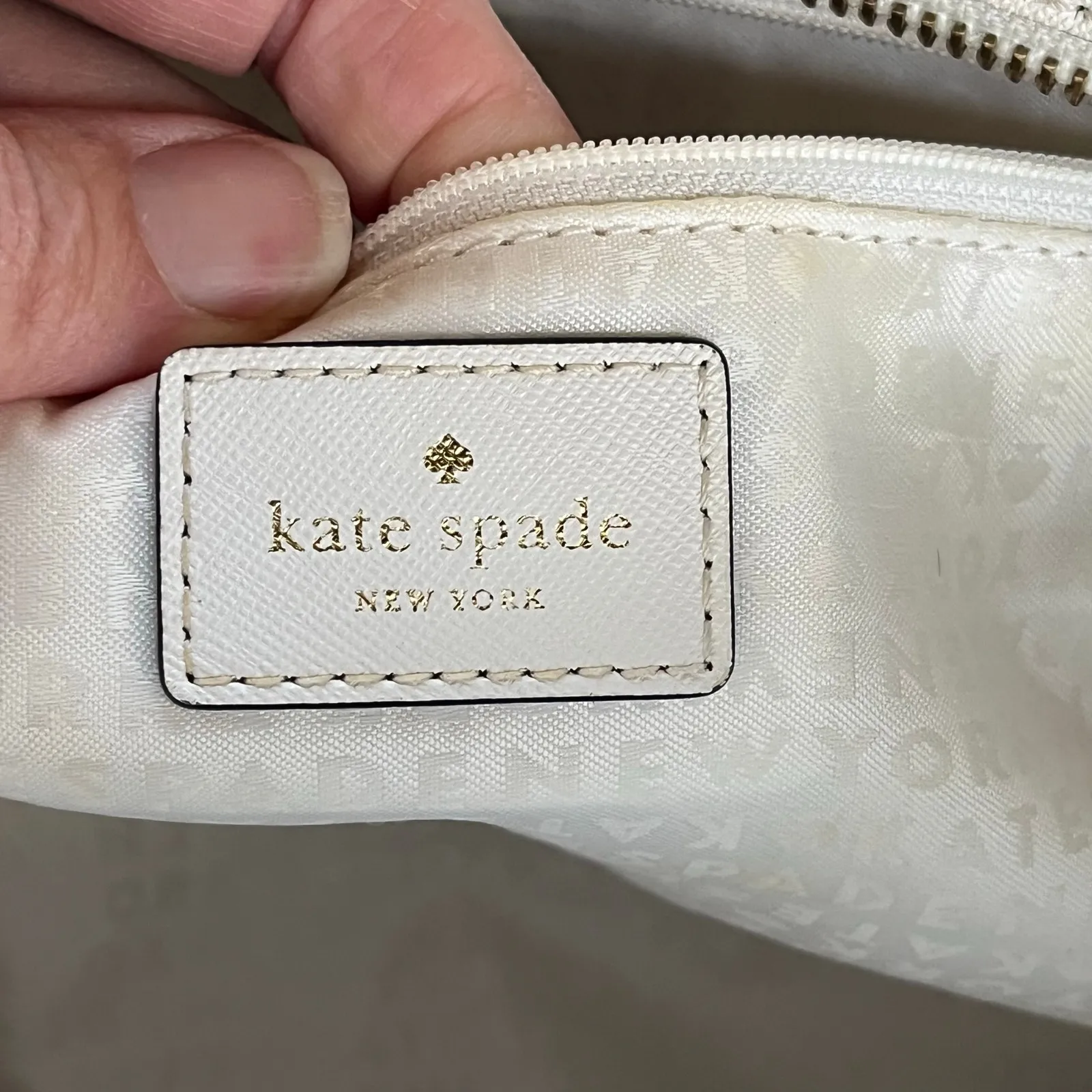 Kate Spade Laurel Way Medium Dally Tote Bag Saffiano Leather Cream Colorblock - Image 12