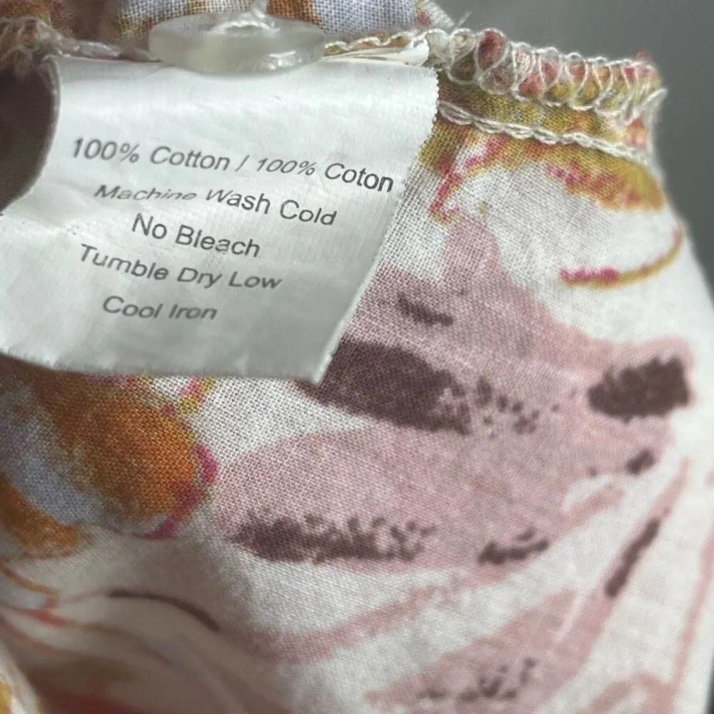 Anthropologie Porridge Sz 14 Floral Button Up Sleeveless Blouse Top - Image 11