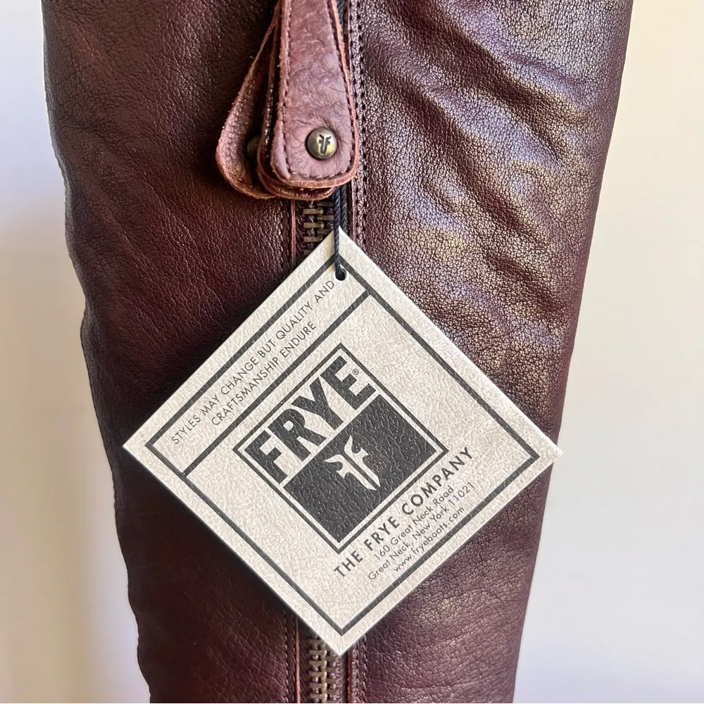 FRYE Carson Outside Zip Women's Tall Brown Boot Size 5.5 SKU#C24270 - Image 2