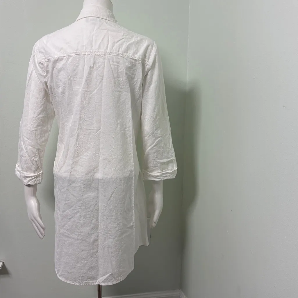 Tommy Bahama Crinkle Cotton Point Collar Long Roll-Tab Sleeve Boyfriend Shirt SM - Image 9