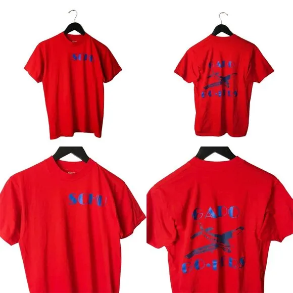70s Vintage SCHU Gado Gol Fers T Shirt Single Stitch USA Military Plane Large L - Image 2