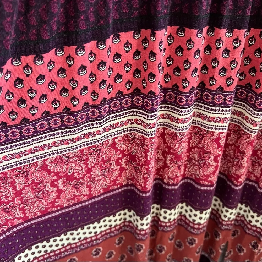 American Eagle Soft & Sexy Festival Boho Gypsy Printed Strappy Slit Dress S - Image 4