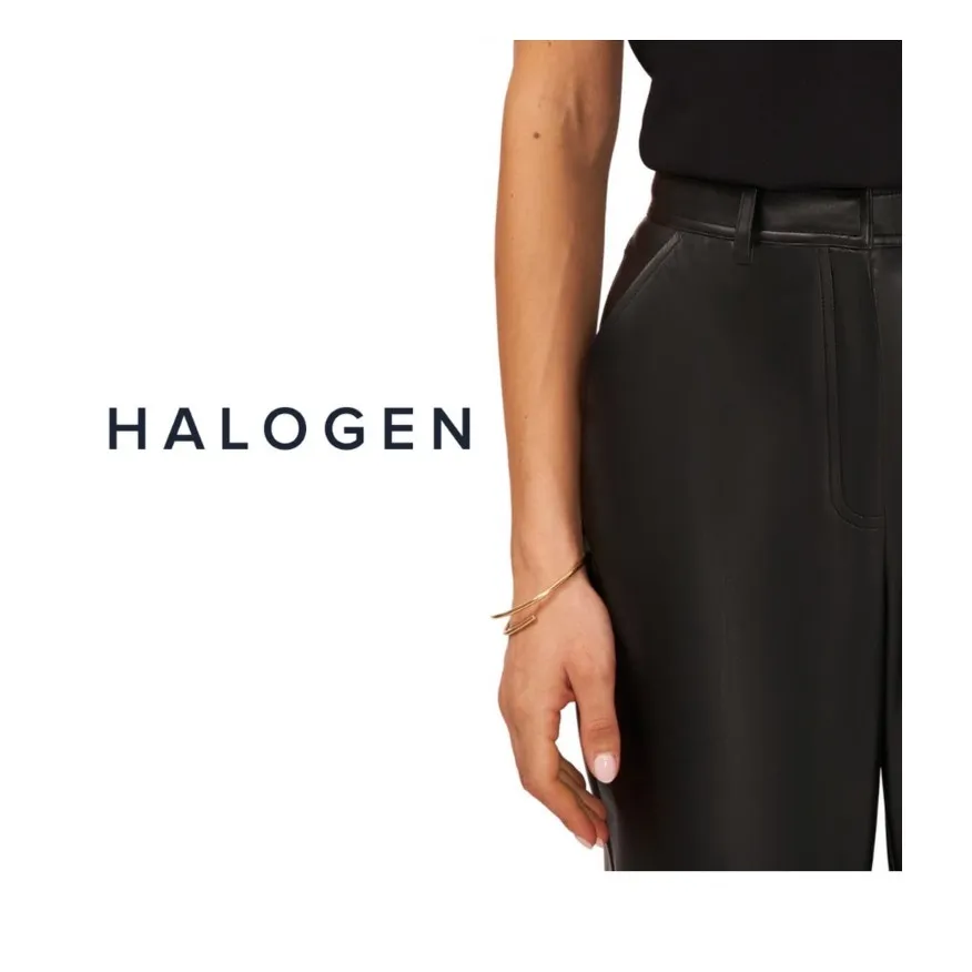 NWT Halogen Straight Leg Faux Leather Trousers Pants Size 18 - Image 5