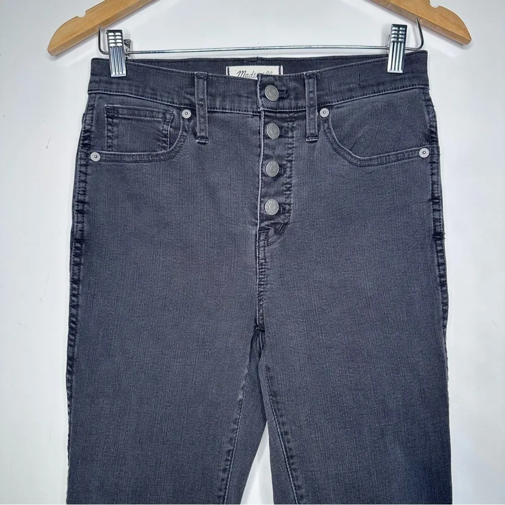 Madewell Berkeley Black 10" High-Rise Skinny Jeans Button-Through Edition - Image 4