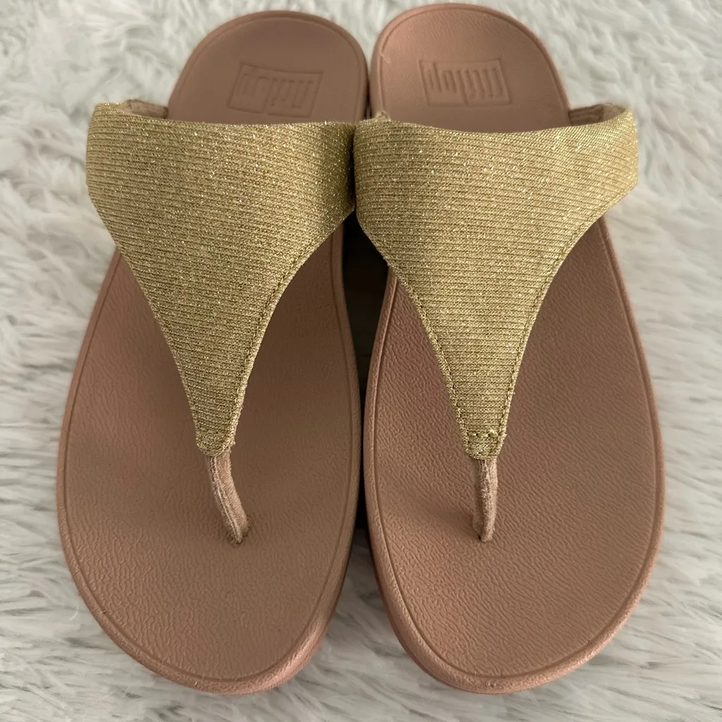 New FitFlop Fit Flop Women's‎ Lulu Shimmerlux wedge Sandals sz 6 - Image 2