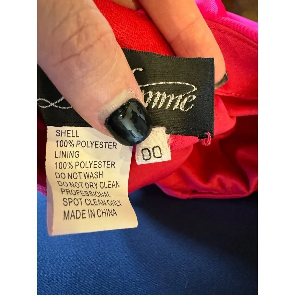 La Femme Dress Women 00 Pink Deep V Jersey Knit Illusion‎ Neckline Formal Gown - Image 12