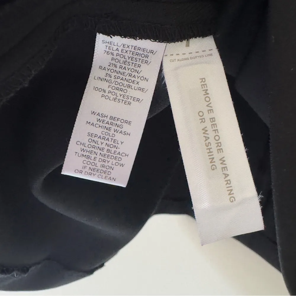 LOFT Black A-Line Mini Dress V-Neck Sleeveless Solid Minimalist Business Casual - Image 9