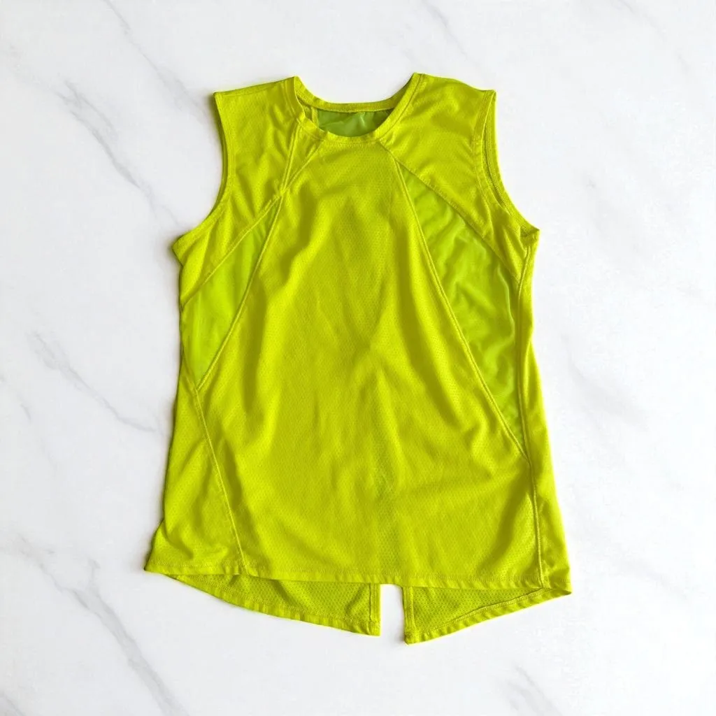 LUCKY IN LOVE X Bethanie Mattek Sands Court Worn Yellow Tank Top Size Small - Image 2