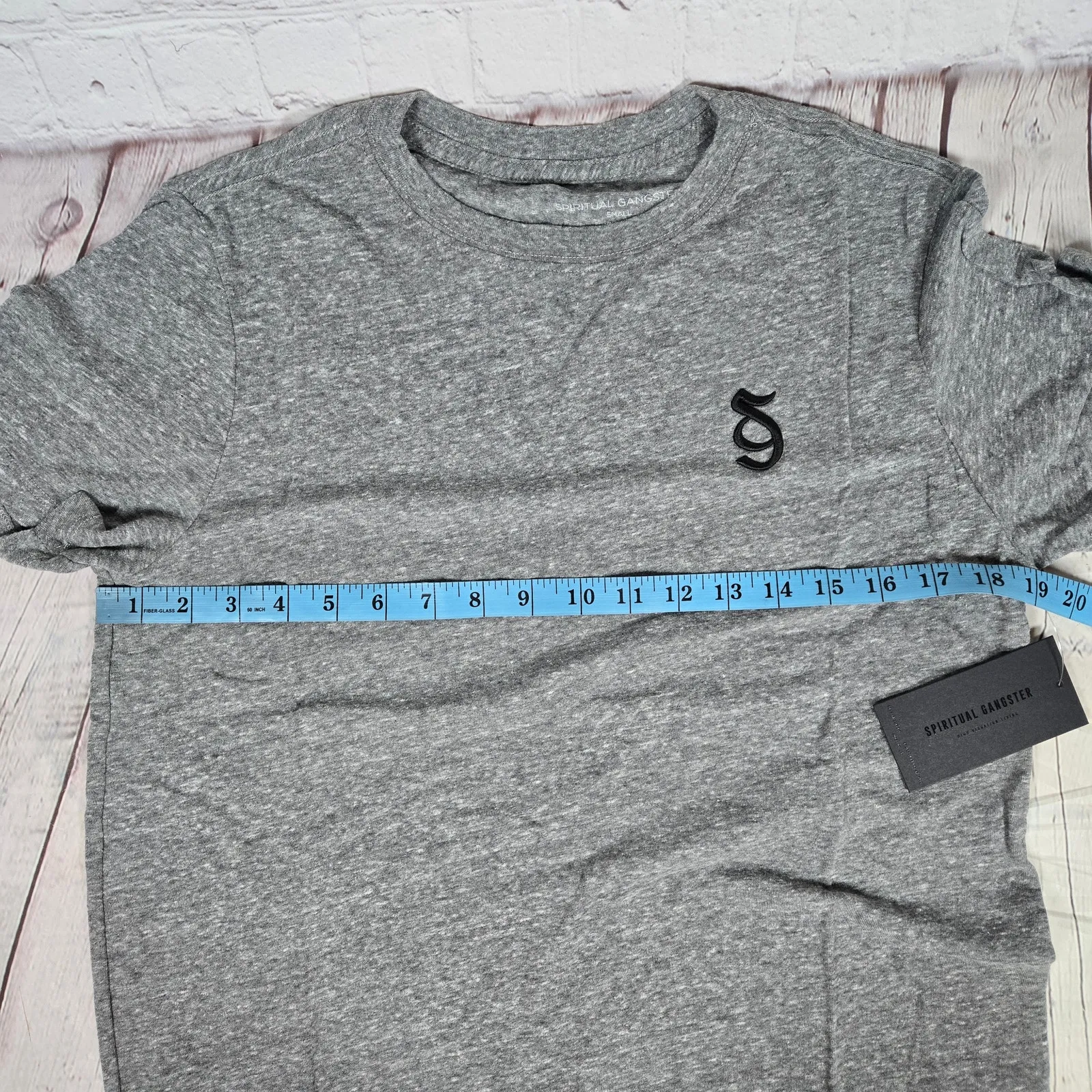 Spiritual Gangster Monogram Short Sleeve Crewneck‎ T-Shirt in Heather Gray S NWT - Image 8