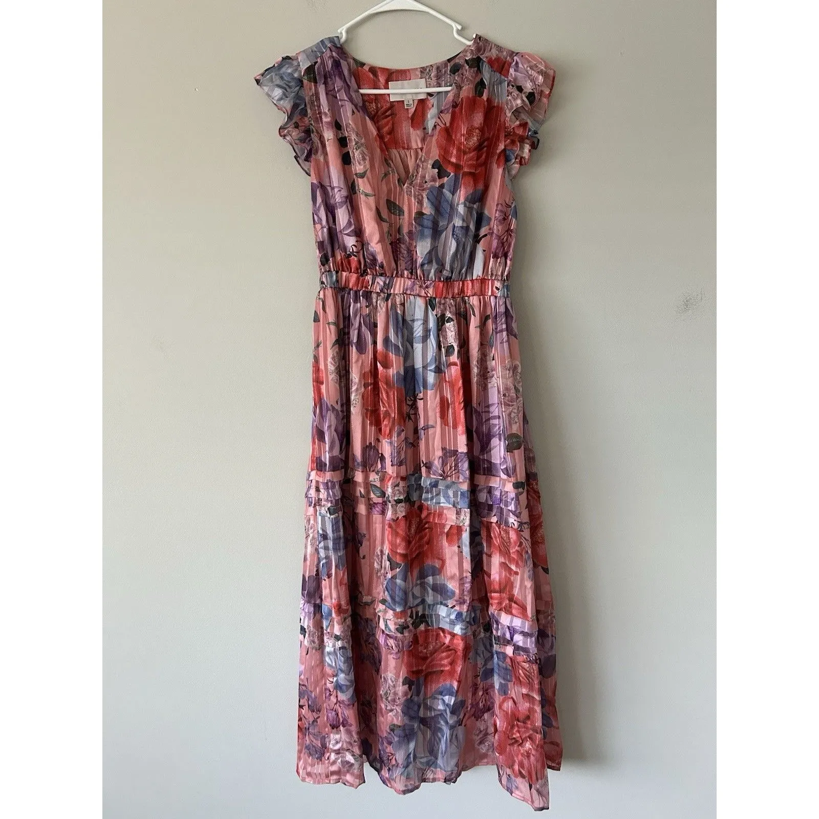 Adelyn Rae Emmie Pleated Midi Dress In Desert Coral Size Small Cocktail Party - Image 2