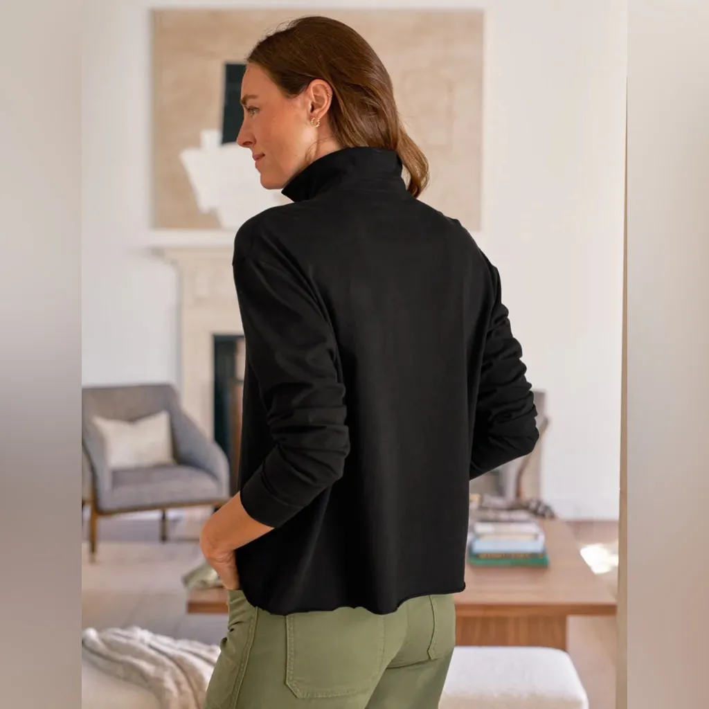 Frank & Eileen Patrick Popover Henley in Black, Size Small - Image 3