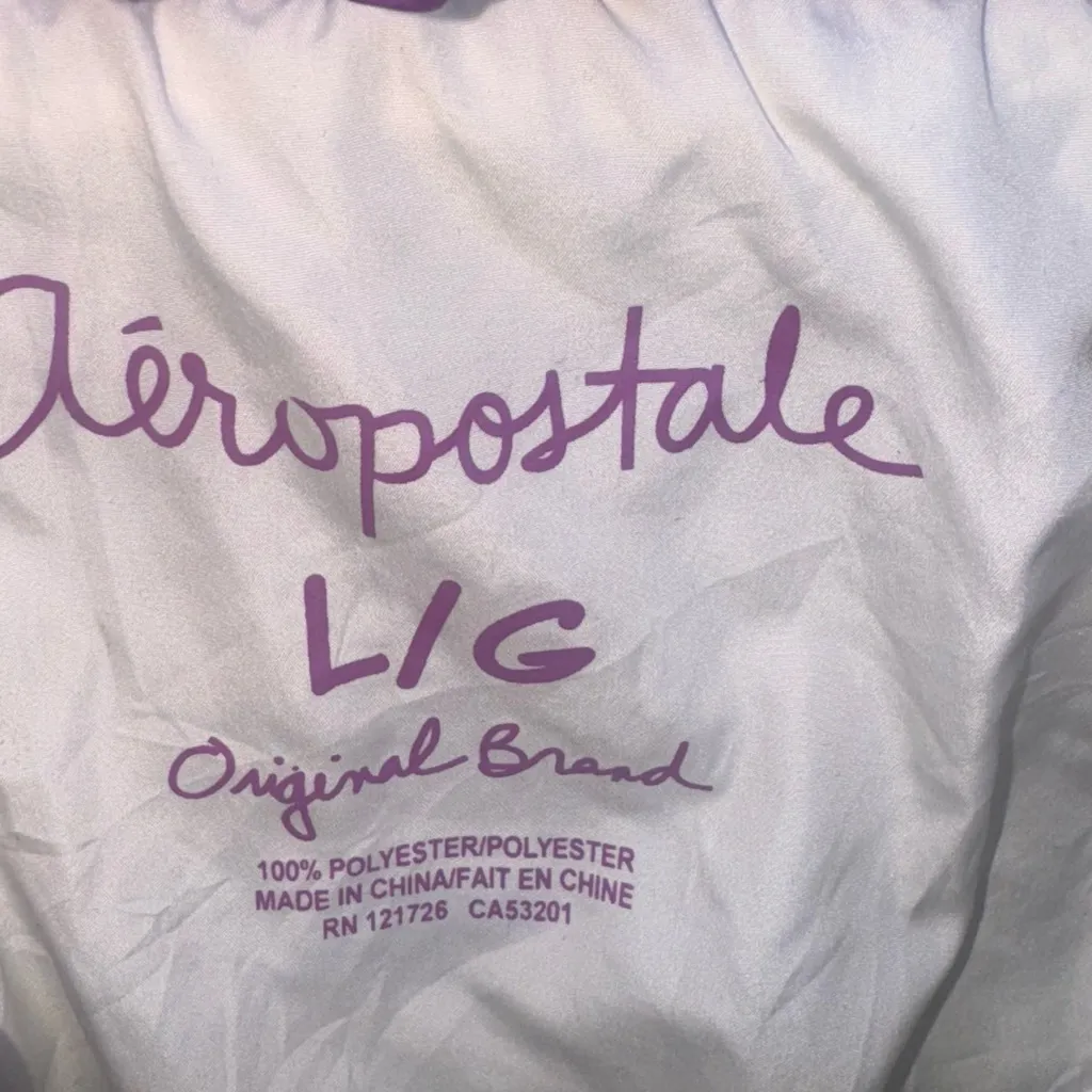 Y2K Aeropostale White Puffer Jacket Large - Image 3
