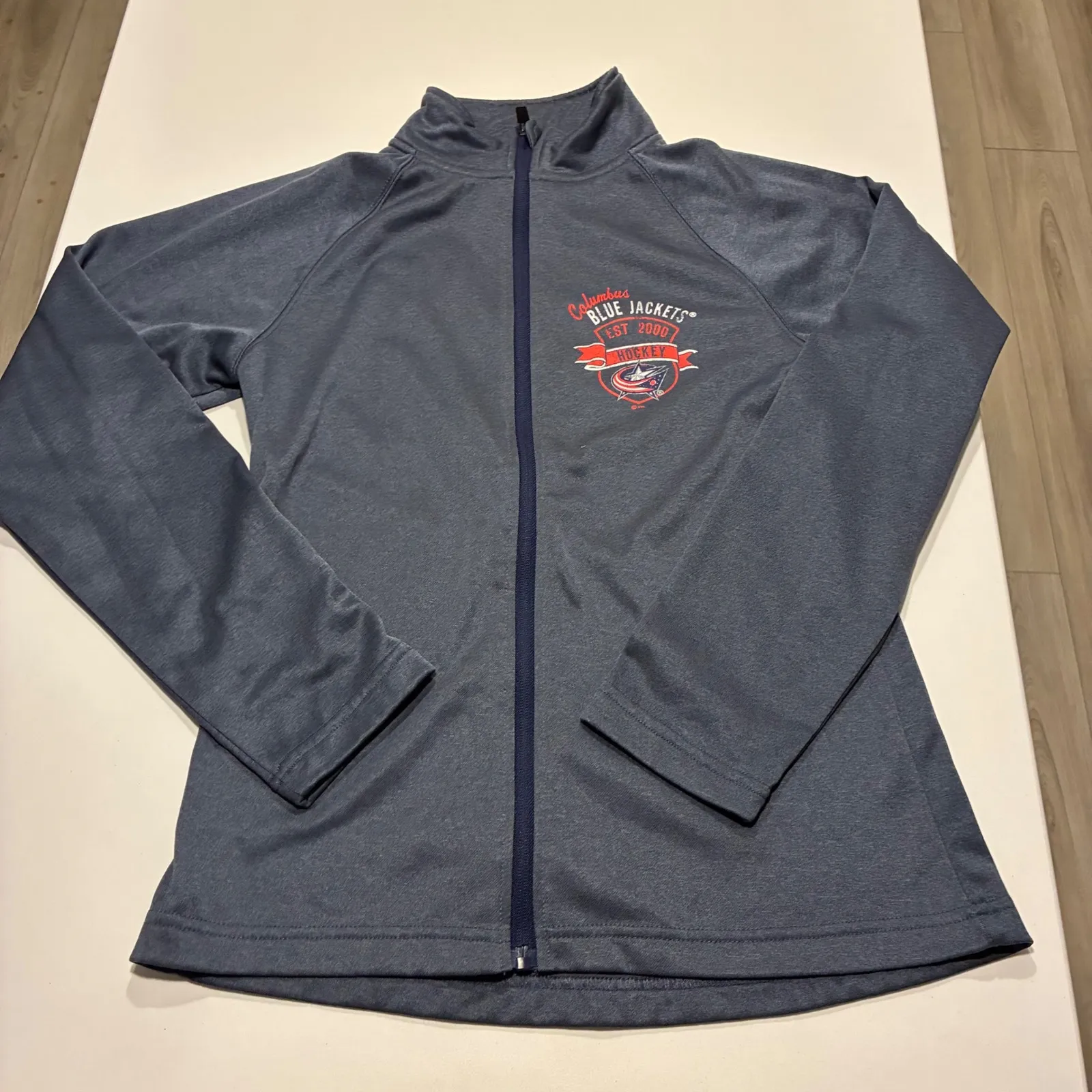 Columbus Blue Jackets Hockey Zip Up Jacket Women M L NHL Apparel Gray Size M - Image 1