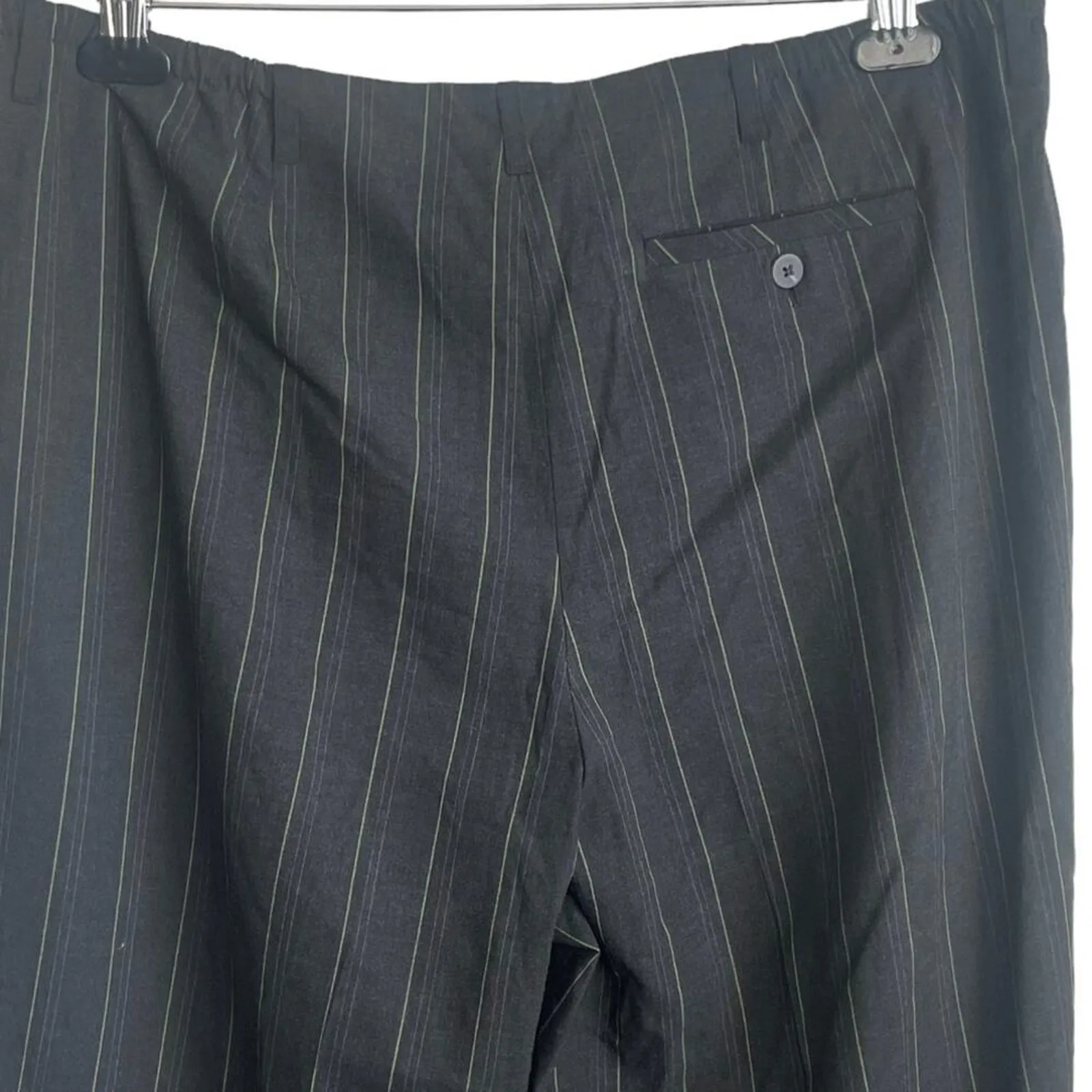 Vintage‎ Talbots Women Pants 14W Black Pinstripe Wide Leg Trouser - Image 3