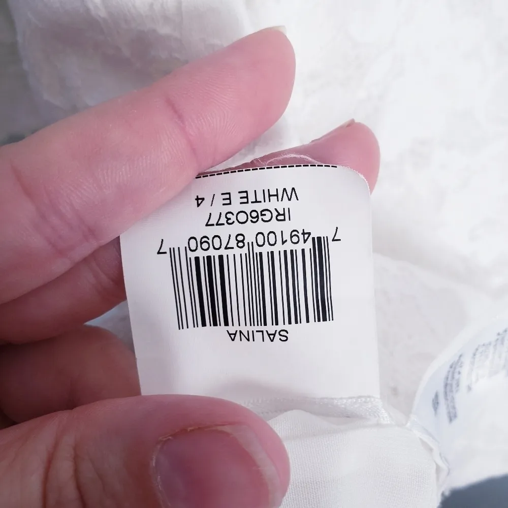 BCBGmaxazria Salina White Corset All Over Lace Bell Sleeve Mini Dress - Image 8