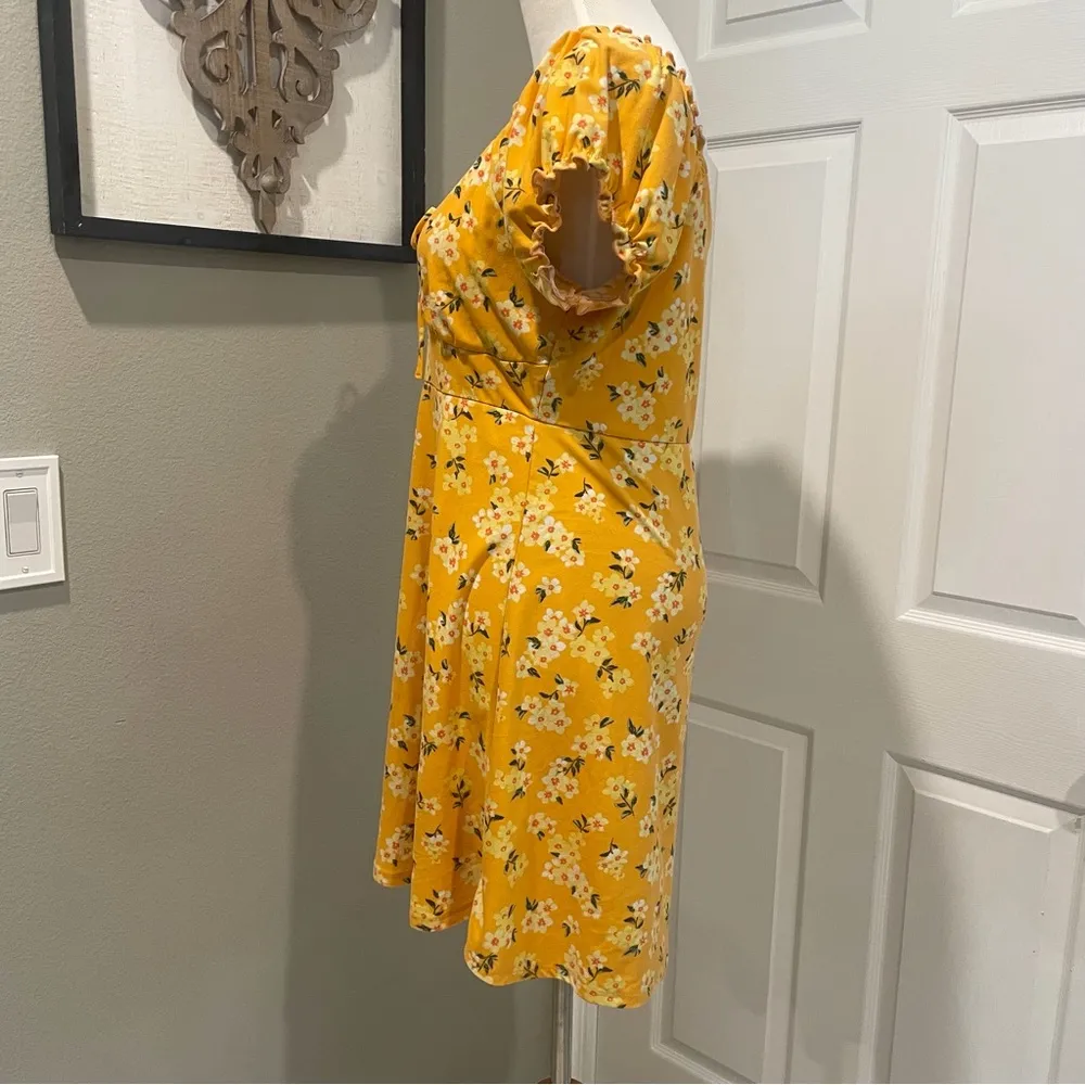 Derek Heart Orange Dress With Yellow Tone Flowers And Bow Size Large - Image 11