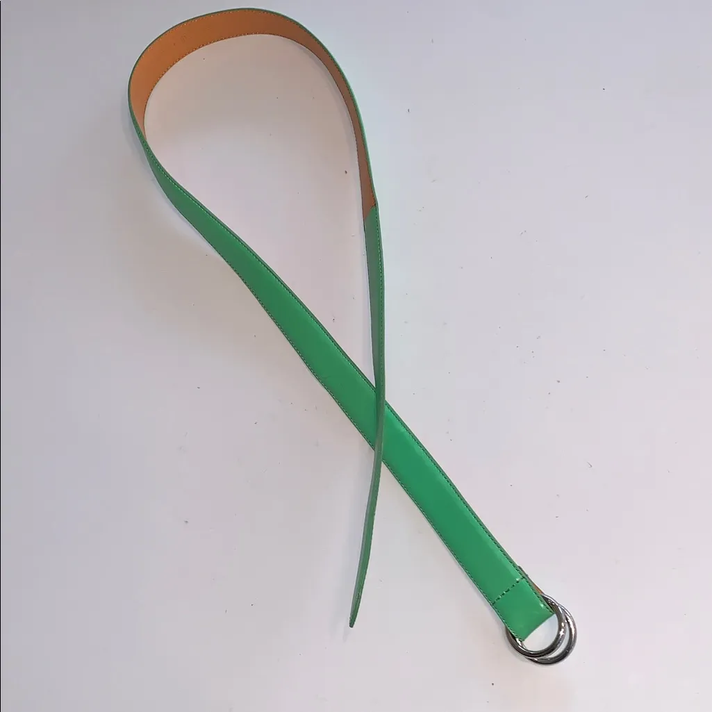 Ralph Lauren Golf Green Leather Belt Silver Hardware M - Image 13