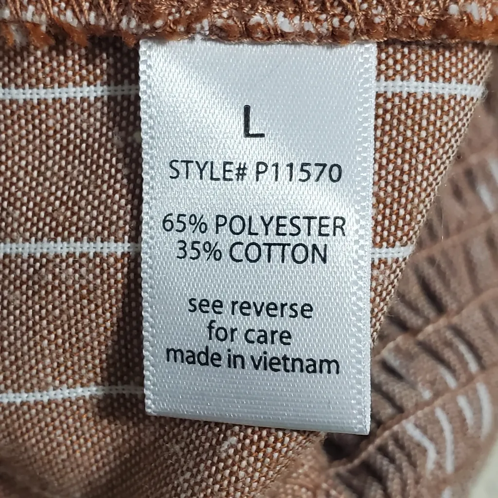 Active USA Brown and‎ white Striped print Romper Size L - Image 7