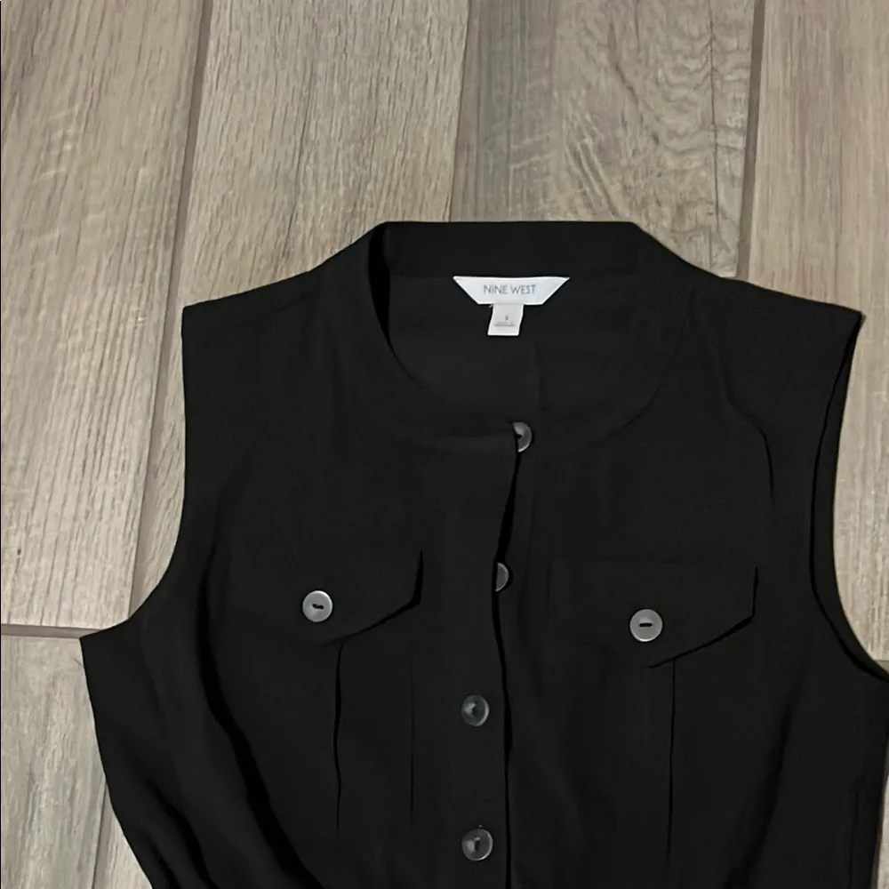 Nine West Black Buttoned A-Line Mini Dress - Image 6