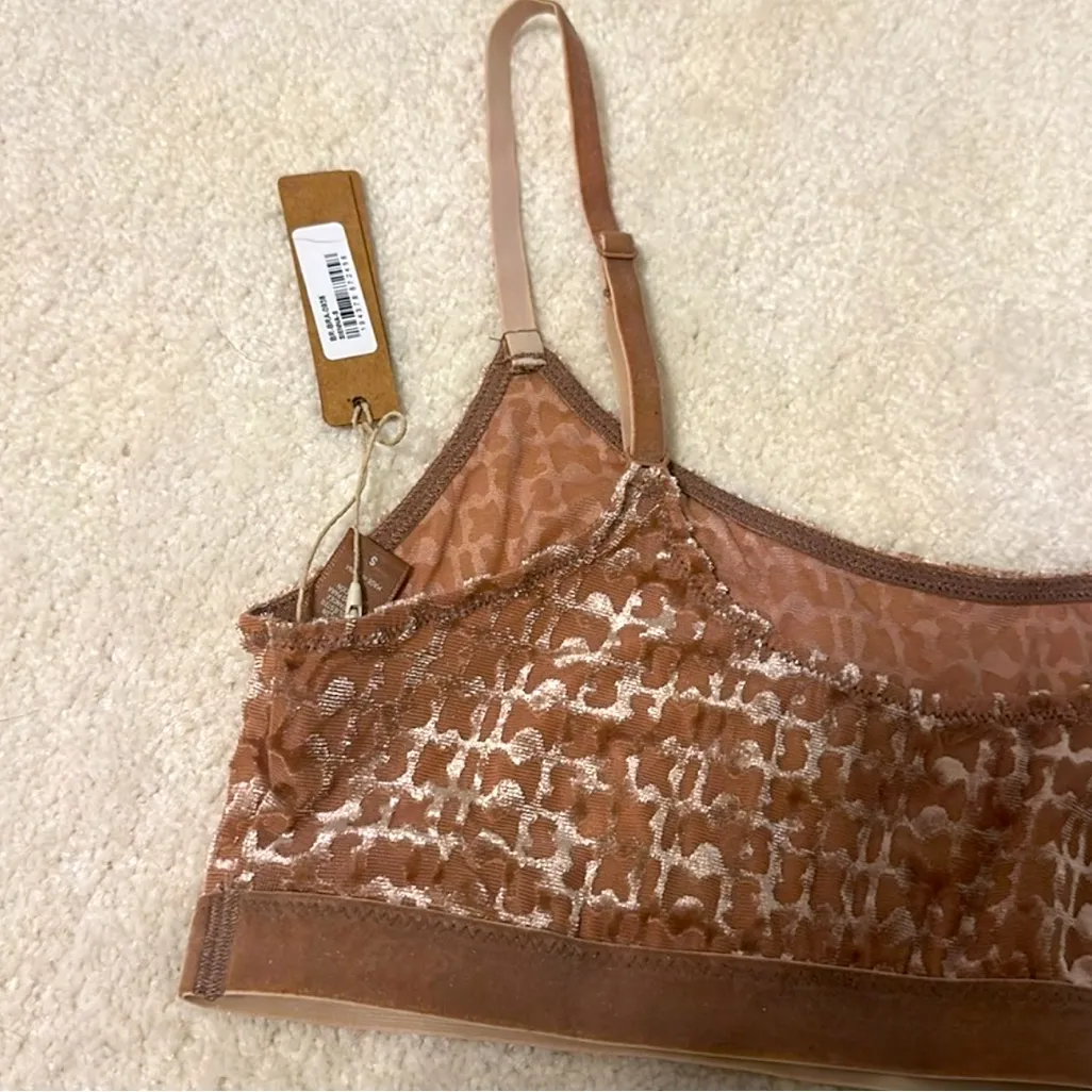 SKIMS Logo Velvet Flare Pant & Scoop Bra Collection Set in SIENNA - Image 9