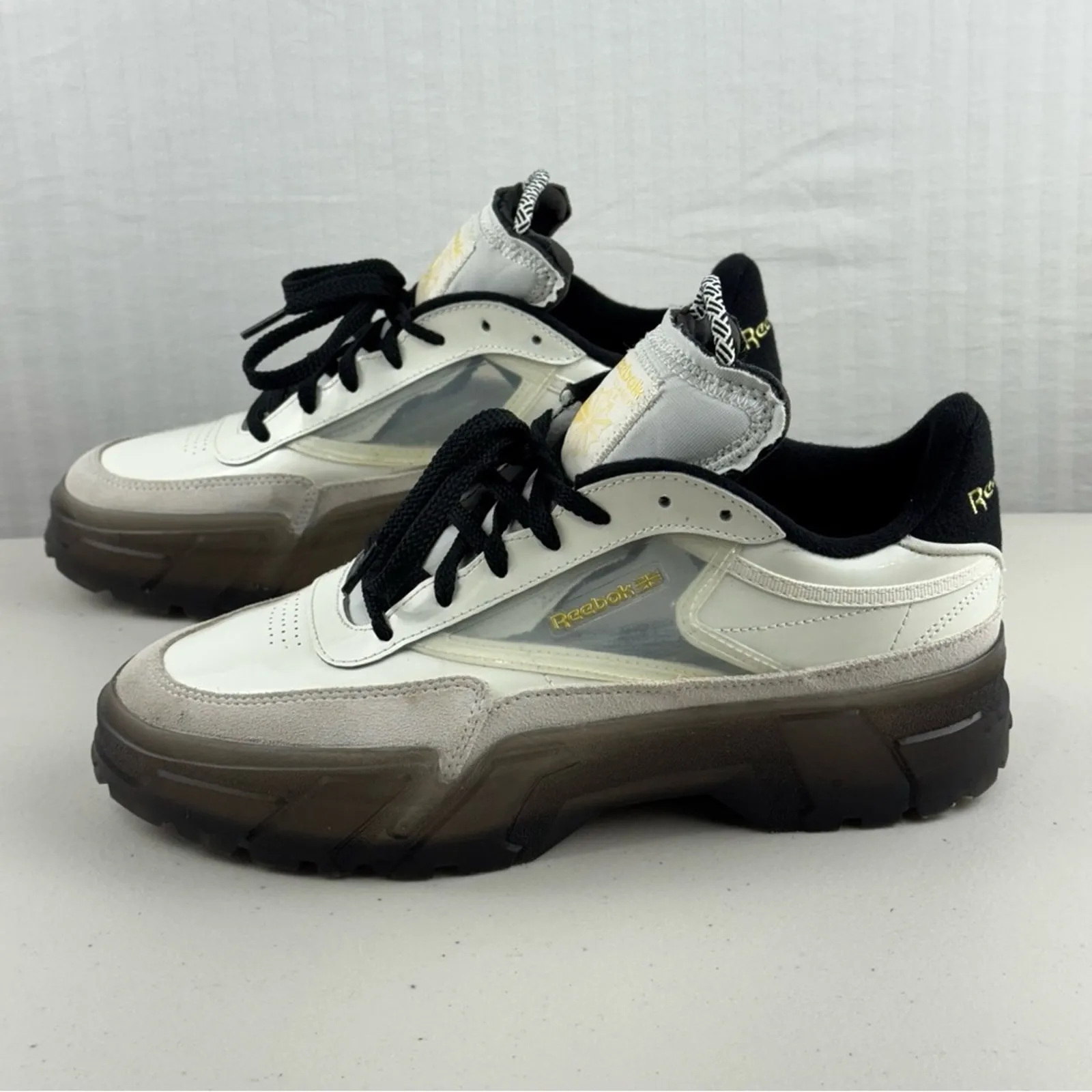 Reebok Cardi B Club C Fashion Platform Chunky Patent Leather Sneakers Women’s 10 - Image 4