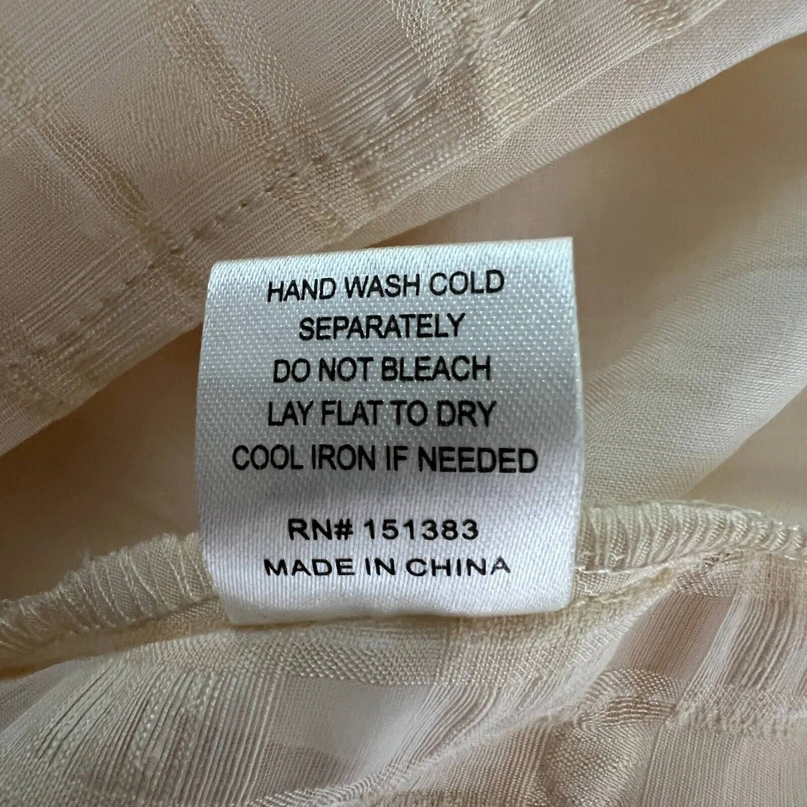 Current Air Womens Small Cream Checker Jacquard Puff Sleeve Top Sheer Bohemian - Image 9