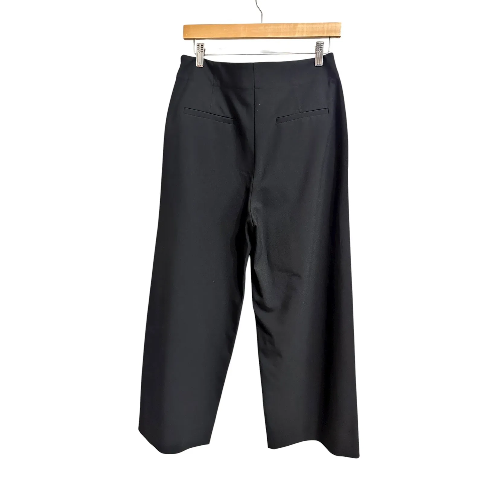 Tailored by Rebecca Taylor Black‎ clean suit Cropped Wide Leg Pant 10 $295 - Image 6