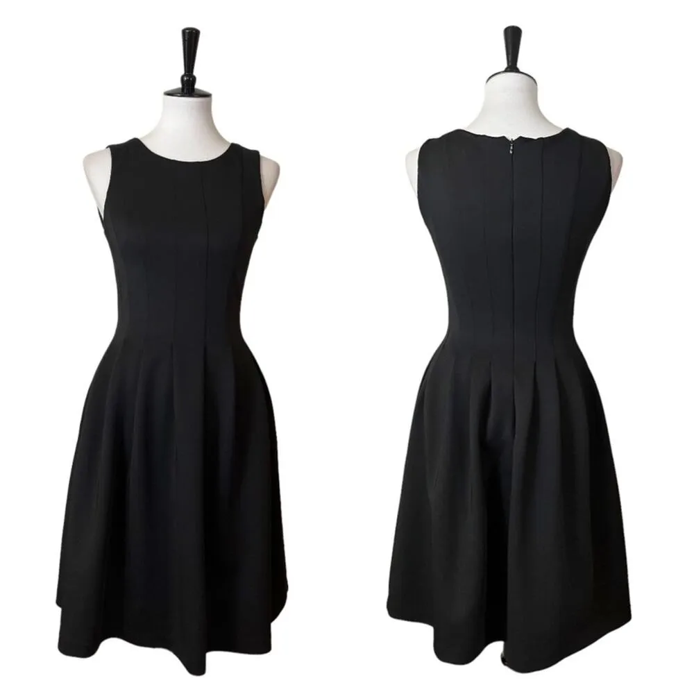 Calvin Klein Women’s Dress Fit Flare Scuba Sleeveless Pockets Black Size 2 - Image 13