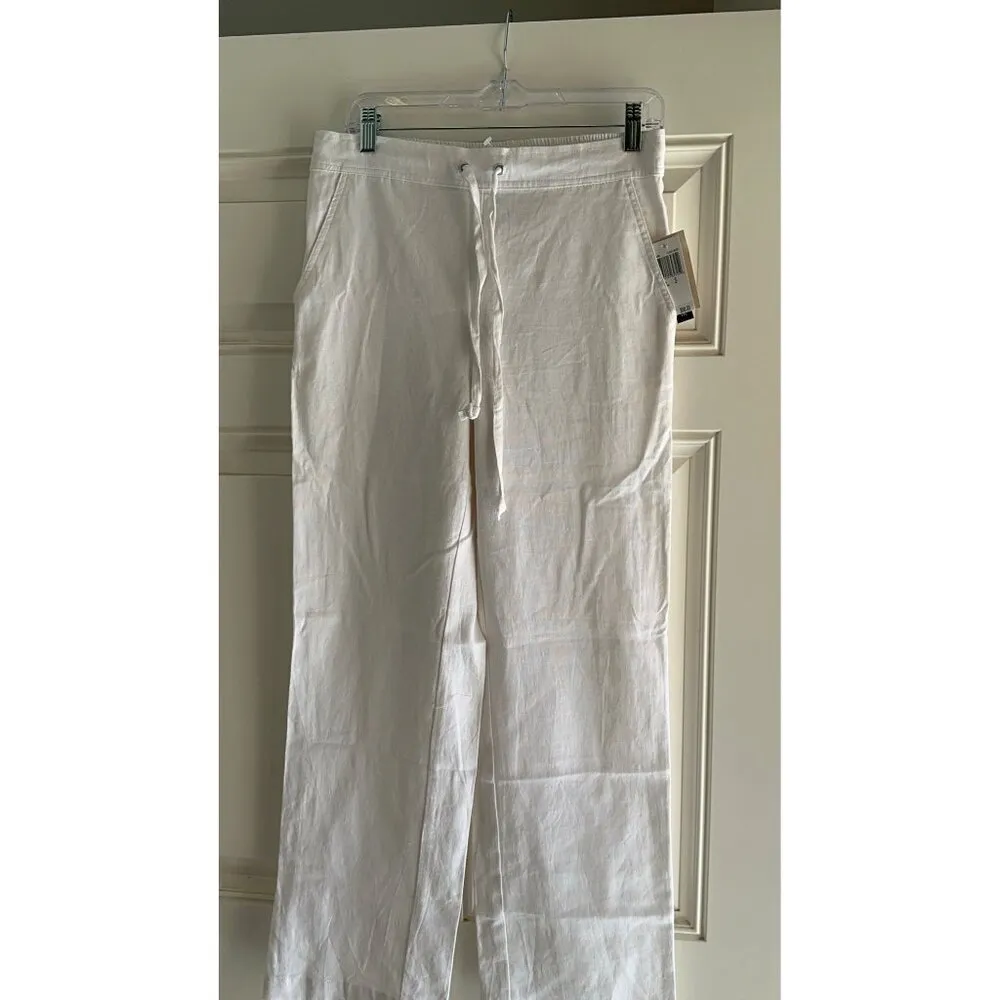 Chelsea & Theodore Womens Linen Pants Color Cloud White Size Small New Sku 1028 - Image 14