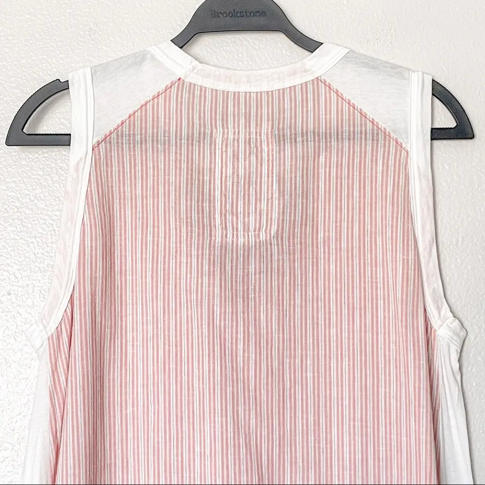 Johnny Was Pete & Greta Barbour Red Stripe Sleeveless Embroidered Shift Medium - Image 7