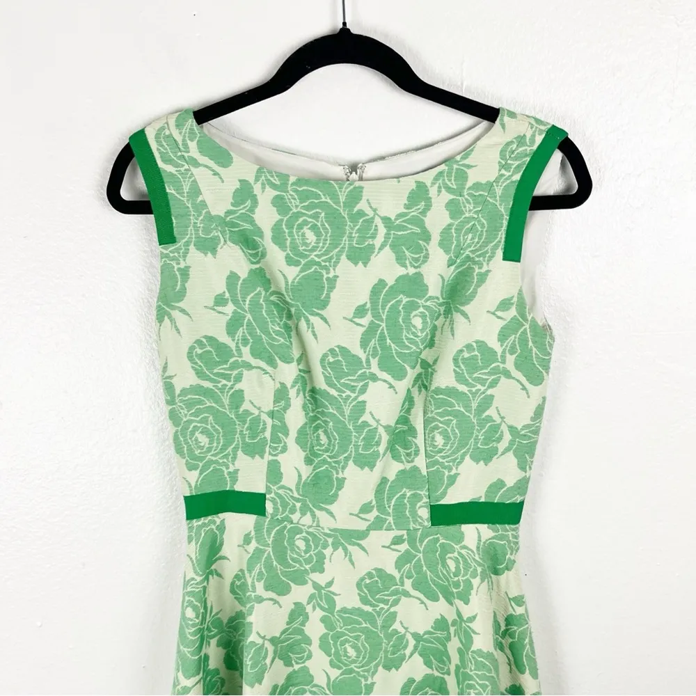 ANTONIO MELANI Natasha Green Poplin Sateen Floral A-Line Maxi Dress, Size 4 - Image 8