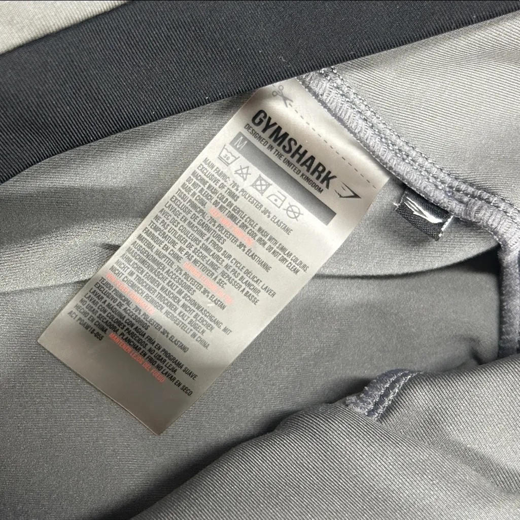 GymShark Gray Black Leggings Side Pocket Workout Fitness Athletic Running Medium - Image 5