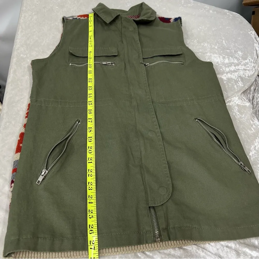 Thread & Supply olive green vest jacket size small aztec southwestern utility - Image 5