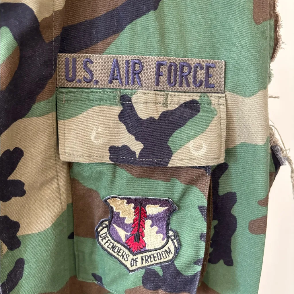 Camo Air Force Flag Patch Vest Size M - Image 3